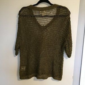 RALPH Lauren Denim Supply Olive Green Crochet Top